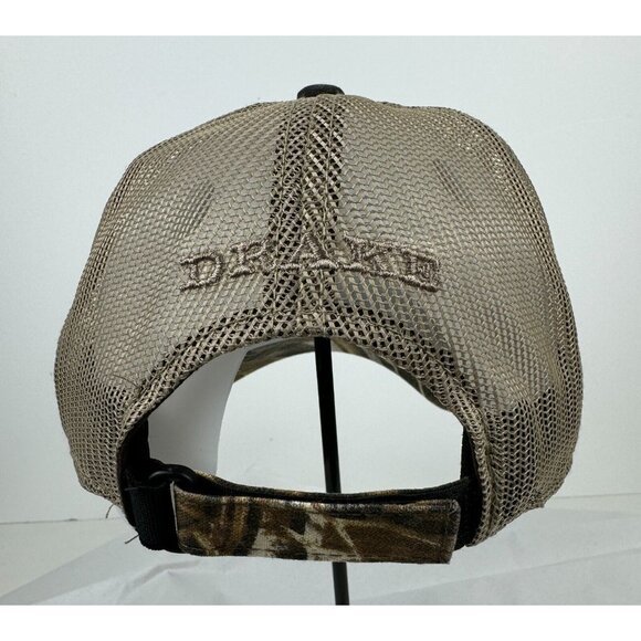 Drake Waterfowl Brown Camo Mesh Trucker Hat Embroidered Logo Adjustable Strap - Picture 3 of 8
